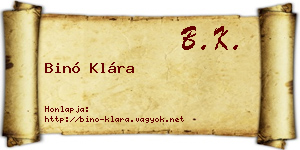 Binó Klára névjegykártya
